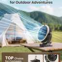 Warmco 15000mAh Portable Clip on Fan Rechargeable, 8 Inch Battery Powered Desk Fan, LED Lantern & Hook, 360° Rotate & 4 Speeds Strong Airflow for Camping Tent Office Outdoor Travel Golf Cart