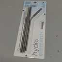 BIOSMART Reusable Stainless Steel Straw Set w/ Silicone Tips & 1 Cleaning Brush 5 Pack