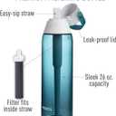 Brita Hard-Sided Plastic Premium Filtering Water Bottle, BPA-Free, Reusable, Replaces 300 Plastic Water Bottles, Filter Lasts 2 Months or 40 Gallons, Includes 1 Filter, Sea Glass - 26 oz.