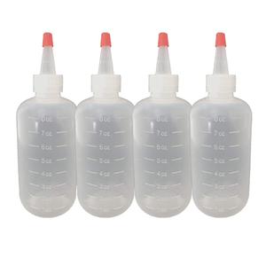  Applicator Bottles with Cap 8oz Oil Bottles for Hair Coloring Dyeing BPA Free (4 Pack)