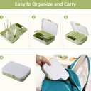 6 in 1 Baby Traveling Set Includes Straw Cleaner, Silicone Brush, Nipple Brush, Soap Dispenser, Drying Rack + Tray and Bottle Clip, Brush Washer, Newborn Essentials, Girl and Boy Gifts, Green