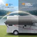 Heavy Duty RV Awning Fabric Replacement - 19.5oz Vinyl Camper Awning - Waterproof & UV-Resistant - Universal Canopy for Camper, Trailer and Motorhome (Black Fade, 16FT(Fabric 15'2"))