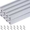 Shine Decor 3.3FT/1M Aluminum Track Channel Mounting Bracket, for 8x16mm and 7x14.5mm LED Mini Neon Rope Lights, Pack of 8