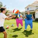 18 PCS Granny Pants Yard Game Set, Oversized Blue & Pink Pants with 12 Bouncy Balls, 2 Pumps & 2 Flags, Outdoor Tossing Games for Adults Family Birthday Backyard Party Team-Building Gatherings
