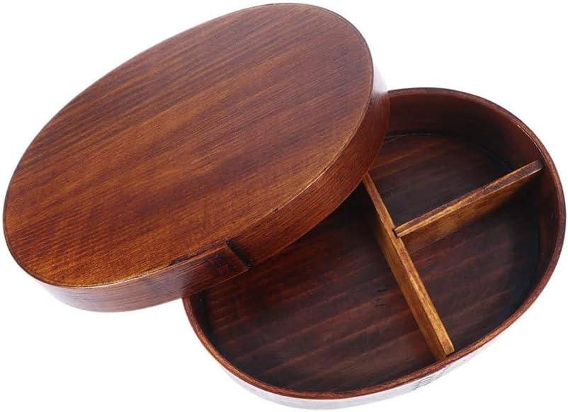 Wooden Lunch Box for Kids/Adult,Japanese Bento Box with Compartment Wood Bento Lunch Box for Picnicking Office Hiking Camping,Brown