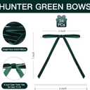 3 x Hunter Green Velvet Ribbon Christmas Bow 5 x 7 Inches Premade Green Bows for Christmas Tree Hanging Decorations Gift Wrapping Wreaths Crafts Outdoor Indoor Home Decor Wedding, Pack of 24
