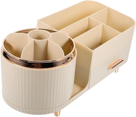 Baluue Makeup Brush Holder Rotating Organizer Desktop Cosmetics Storage Lipstick Organizer for Vanity