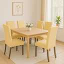 Aertiavty Chair Covers for Dining Room Set of 8 Kitchen Chair Seat Covers, Dining Room Chair Covers Chair Slipcover Parsons Chair Covers, Light Yellow