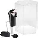 Tetra Bubbling LED Aquarium Kit 1 Gallon, Hexagon Shape, With Color-Changing Light Disc