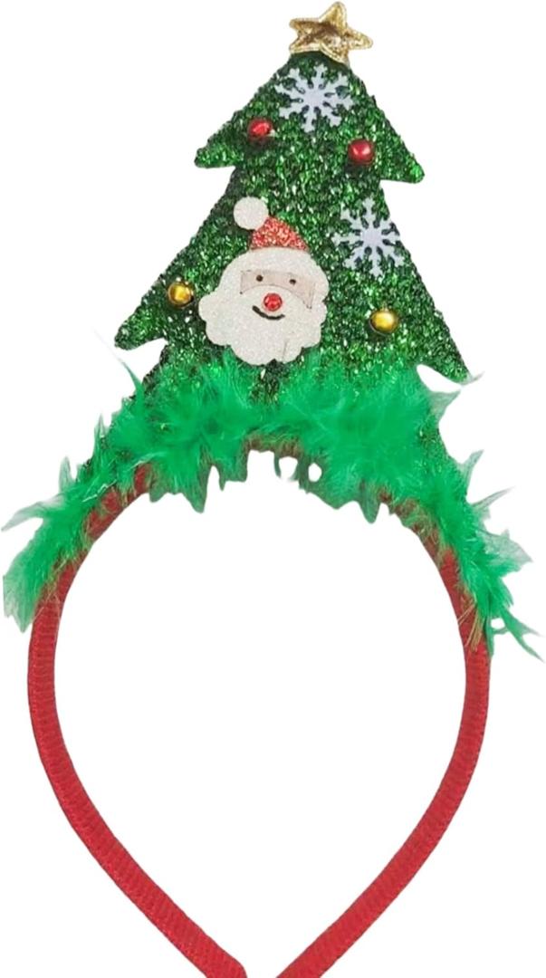 Christmas Headbands, Christmas Tree Headband with Santa Claus and Snowflakes, Costume Xmas Headbands for Adult Children Christmas Holiday Party Suppliers