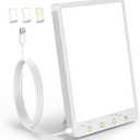 10000 Lux Light Therapy Lamp - Full Spectrum Therapy Light, 3 Color Temperature & Wall Mount Therapy Lamp, Portable Daylight Lamp for Home & Office, Memory Function & Touch Control (Wired Only). (Ivory White)