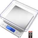 Fuzion Digital Gram Scale .01 Gram Accuracy, 500g Small Jewelry Scale, Mini Kitchen Food Scale for Herb, Powder, Gold, Coin - Weight Gram and Oz (Silver)