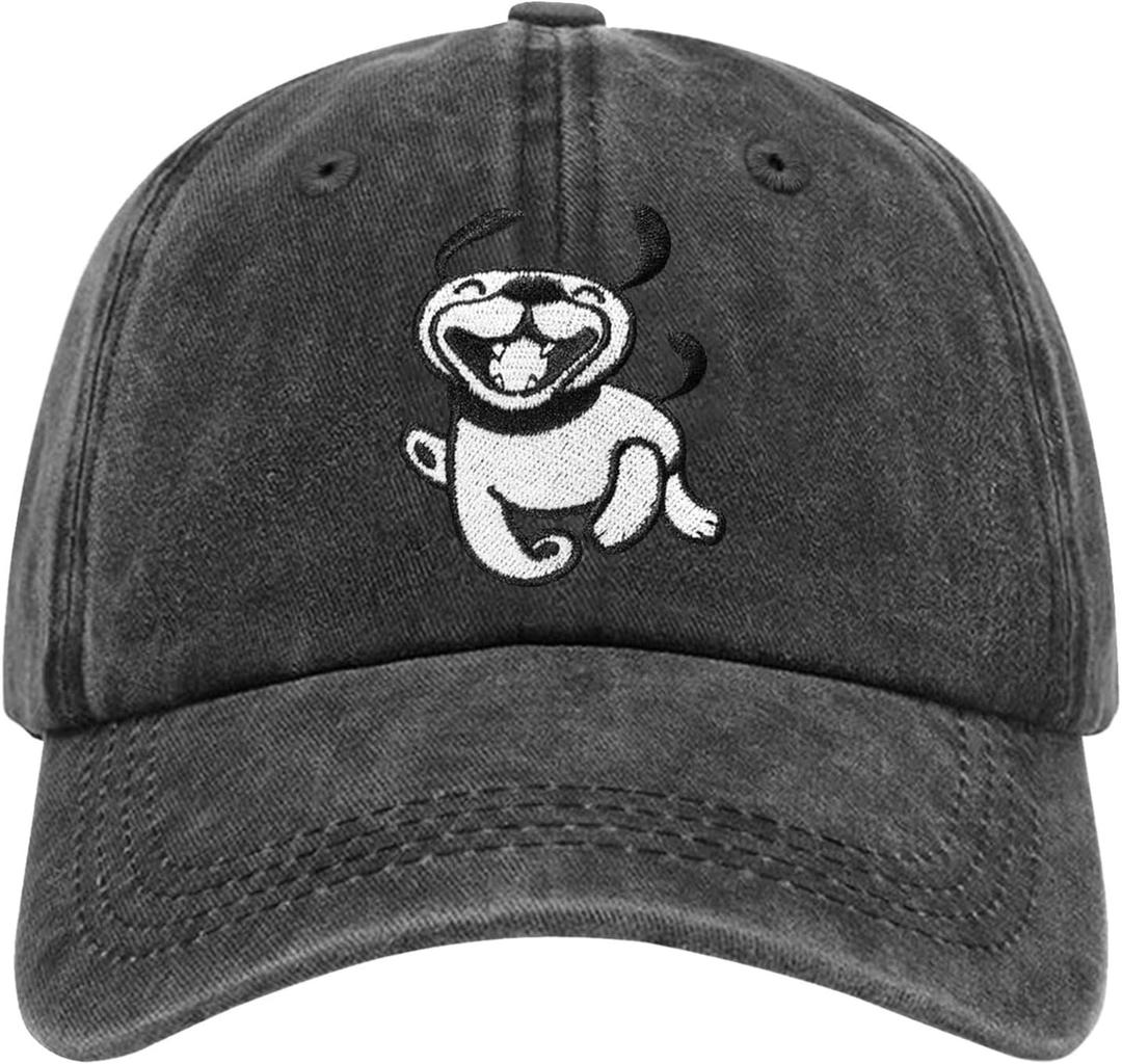 Embroidered Funny Dog Cat Vintage Baseball Cap for Men Women, Adjustable Pet Lover Hat Gifts (Gray)