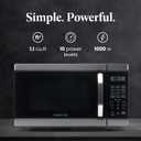 Farberware 1.1 Cu. Ft. Countertop Microwave Oven 1000 Watt Power, Auto Cook Settings, Defrost, Easy Clean and Child Safety Lock - Stainless