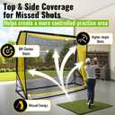 Golf Hitting Net with Extra Striking Net, 10x7 FT Heavy Duty Golf Practice Net for Real Golf Balls, 7-Ply Netting with Stable Alloy Frame for Backyard, Garage, Indoor & Outdoor Practice for Golfers
