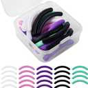 24pcs Eyelash Curler Refills, Eyelash Curler Pads Silicone Rubber Eyelash Curler Replacement Pads Universal Eyelash Curler Makeup Tool Accessories, with Clear Storage Box (Multi Color)