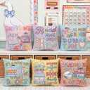 Tranqun 6 Pcs Pastel Reading Classroom Pillow Covers 18 x 18 Inch