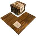 10 pcs Premium Acacia Wood Interlocking Decking Tiles  12x12x0.9in Weatherproof Patio Flooring Outdoor  Interlocking Deck Tiles for Balcony, Backyar & Poolside, All-Weather Use (Golden Teak Finish)
