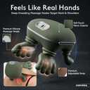 Neck Massager with Heat for Pain Relief Shoulder & Neck Massager with Hands, Simulated Human Hand Massager, Deep Tissue Shiatsu, Cordless Portable Neck Massager with Adjustable Strap
