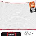 12x9ft Barricade Backstop Net,Sports Barrier with Carry Bag, Protection Screen, Perfect for Baseball,Softball,Soccer, Basketball,Lacrosse and More,Backstop Net for Backyard,Garden