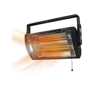 Comfort Zone Ceiling Mounted Space Heater, 90 Degree Adjustable Tilt, Dual Quartz, Radiant, Electric, Safety Grille, Overheat Protection, Hardware Included, Ideal for Workshop, Garage, 1,500W, CZQTV5M