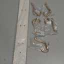 Coat Rack Wall Mount, Bamboo Coat Hanger with 5 Metal Pink Gold Hooks for Hanging Clothes, Towels, Keys, Hats, Bags(White)