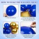 Royal Blue Gold Birthday Decorations for Men with Metallic Gold Royal Blue and White Balloons Banner Fringe Curtain for 16th 18th 21st 24th 32th 40th 50th 60th Men Birthday Decorations