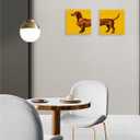 2 Pcs Dog Decor Dog Gifts Wall Decor Canvas Wall Art Framed Art Prints Artwork Posters for Home Living Room Bathroom Girls Room Farmhouse Bedroom Wall Decorations Paintings Pictures 7.8X7.8 Inch