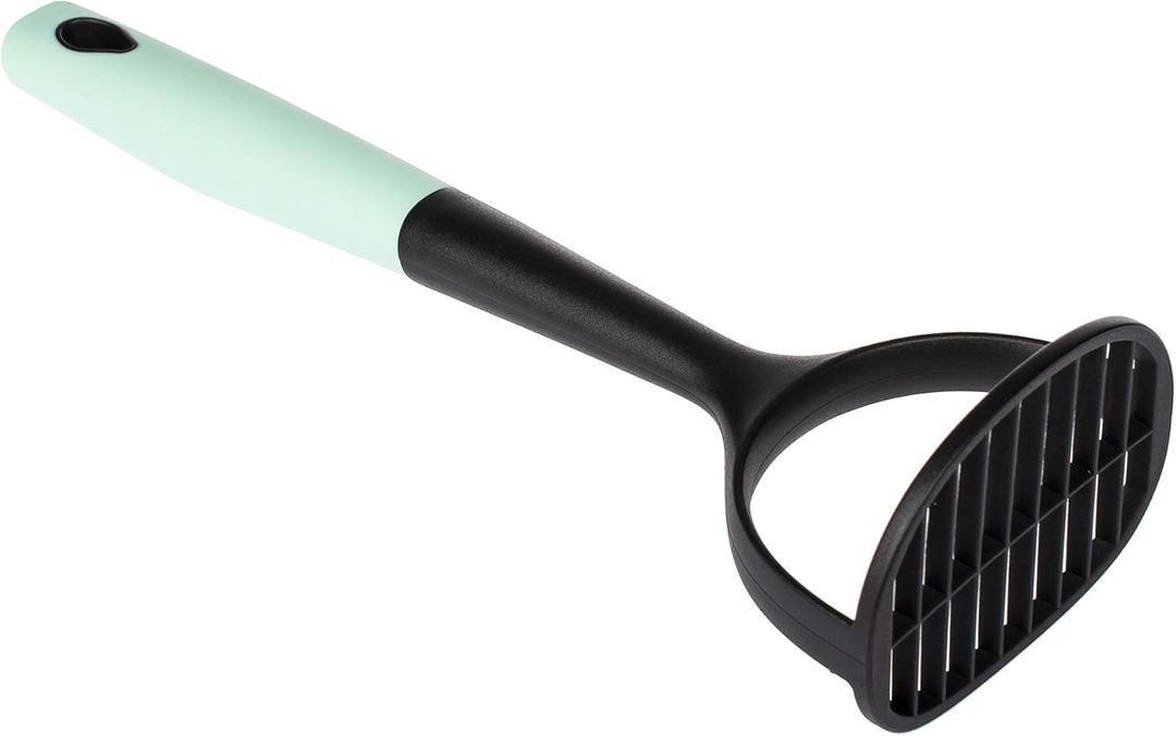 Long Ergonomic Nylon Masher for Kitchen - Large Heavy Duty Potato and Vegetable Hand Food Masher - Handheld Nonstick Cookware - Utensils for Mashed Potatoes