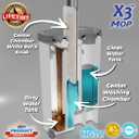 X3 Mop, Separates Dirty and Clean Water, 3-Chamber Design, Flat Mop and Bucket Set, Hands Free Home Floor Cleaning, 3 Reusable Microfiber Mop Pads Included (Original X3 Mop)