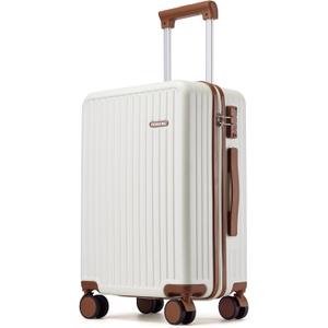Carry on Luggage Airline Approved, Hardside Carry-on Suitcase with Spinner Wheels, Hard Shell Lightweight Small Travel Luggage with TSA Lock (White) (20 IN)
