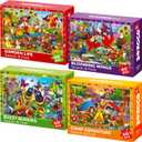 QUOKKA Puzzles for Kids Ages 6-8 - Toddler Puzzles Ages 4-6 - 4-Pack 60 Piece Search and Find Animals and Bugs Jigsaw Puzzle 5-8 - Learning Toys for 3 Year Old Boys and Girls - Educational Games Gift