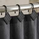 Black Decorative Shower Curtain Hooks: 12 Pcs Rust Proof Metal Geometric Diamond Decorative Curtain Rings - Modern Farmhouse Designer Shower Hangers for Bathroom - Set of 12