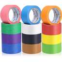 12 Rolls Colored Masking Tape Painters Tape 2 Inch x 360 Yards, Rainbow Colors Bulk Colorful Paper Marking Tape for Arts Crafts Labeling DIY Office Home Supplies