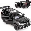BDTCTK 1/32 Compatible for Lexus LX570 Off-Road in Luxury SUV Model Car, Zinc Alloy Pull Back Toy car with Sound and Light for Kids Boy Girl Gift(Black)