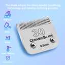 Size 40/30/15/10/7FC/5FC/4FC/3FC Detachable Pet Dog Grooming Clipper Ceramic Blades Set,Compatible with Andis,Oster A5,Wahl KM10 Series Clippers,Cut Length 1/100"(0.25mm) to 1/2"(13mm),8 Pack