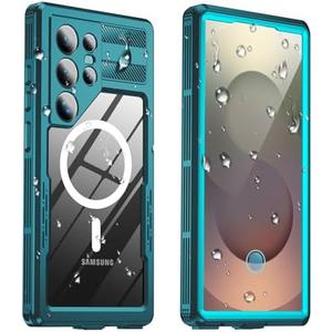 Haireca for Samsung Galaxy S25 Ultra Waterproof Case, [Fit for Magsafe] [IP68 Underwater] [12FT Military Shockproof], Built-in Screen & Lens Protector, Full Body Protection for S25 Ultra 6.9", Teal