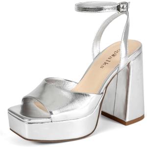 Platform Heels for Women Chunky Heel Platform Sandals Womens Open Toe Ankle Strap Womens Wedding Party Shoes 9.5
