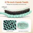 Curly Hair Brush, Curl Defining Brush with Soft Boar Bristles for Combing, Shaping, and Styling Curly Hair Suitable for All Women and Men with Wet & Dry Hair(Green)