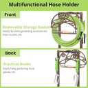 TomCare Garden Hose Holder Upgraded Water Hose Holder Heavy Duty 4 Spikes Hose Hanger Holds 160 Feet Hoses Stable Freestanding Hose Storage Organizer for Outside Yard