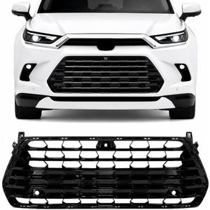 Front Bumper Grille Fit for Toyota Grand Highlander 2024 2025 2026, Bright Black Lower Grille Replacement, OEM 53112-0E330 53112-0E340, HD25D04-1