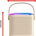 Karaoke Machine for Kids and Adults, Mini Karaoke Bluetooth Mic Singing Speaker with Wireless Microphones and 7 Color Lights, Toys for All Phones, Birthday, Children's Day Gift, Family Party (Beige)