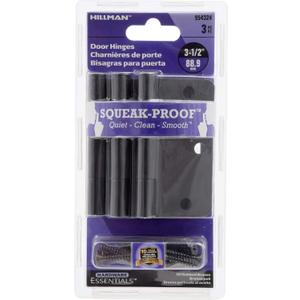 Hardware Essentials 854324 Smooth Corner Squeak-Proof Door Hinges, 3-1/2 inch, Oil Rubbed Bronze, 1 Count