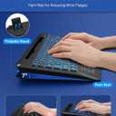 Wireless Keyboard with 7 Colored Backlits, Wrist Rest, Phone Holder, Rechargeable Ergonomic Computer Keyboard with Silent Keys, Full Size Lighted Keyboard for Windows, Mac, PC, Laptop (Large Print)