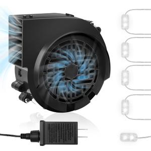 12V 1.2A Replacement Air Blower Fan for 5-9 FT Halloween Christmas Inflatables with 1.5A Adapter 5 LED Light Fans Outdoor Blow Up Motor Replacement Fan Blower Parts for Inflatables Yard Decorations