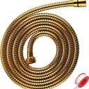 Extra Long Shower Hose - Stainless Steel Attachment for Handheld Head, All Metal Kink-Free Extension With Brass Insert and Nut (79", Gold)