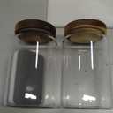 Labina Glass Storage Container Airtight Food Jars Kitchen Canister with Wood Lids, 33 Oz Wide Mouth Pantry Organization Glass Jar for Flour, Sugar, Cookie, Spagetti, Nuts and Candy (2 Pack)