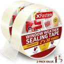 XFasten Transparent Window Weather Stripping Tape 2x30yds (2-Pack Total 90yds), No Residue Insulation Tape for Windows and Doors, Winter Window Seal (Clear)