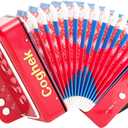 Red Mini Accordion For Kids 10-Key Button Compact Accordion Durable Musical Toy For Beginners