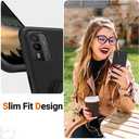 for Nokia XR21 5G Phone Case with Glass Screen Protector, 360 Rotatable Ring Holder Magnetic Kickstand/Stand Silicone TPU Shockproof Protective Cover Case for Nokia XR21 5G - Black
